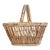 Vintage Bamboo Basket With Handles For Sale