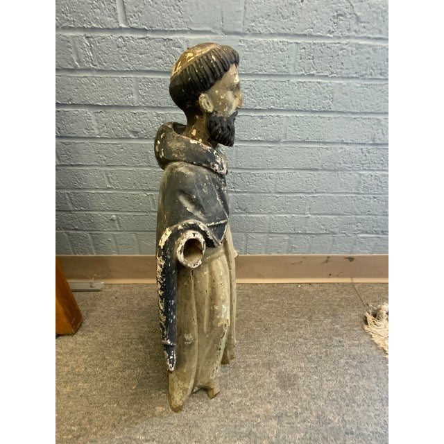 19th Century Antique Standing Santos Figure Wood Carved For Sale - Image 4 of 15