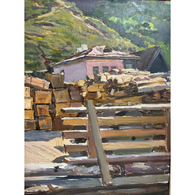 Pushnin, Alexander, "At the Pier," Russian Painting, 1959 For Sale - Image 10 of 12