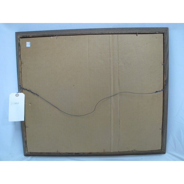 Paint Walter Hawk Framed Blue Abstract Mid Century Modern MCM Art Watercolor Painting For Sale - Image 7 of 7