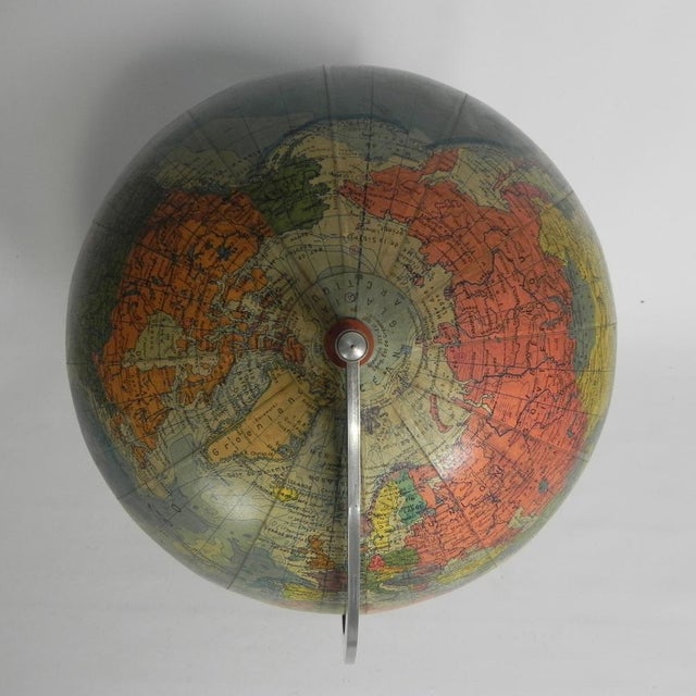 Mid-Century Modern Rath Globe of Papier-Mâché on a Wooden Base, 1960s For Sale - Image 3 of 18