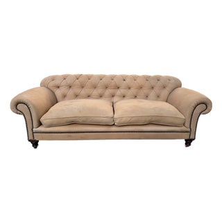 George Smith Chesterfield Sofa in Nubuck Leather For Sale