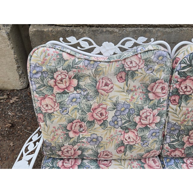 1950s Woodard Wrought Iron Patio Sofa & Tables, Attributed, 3 Pieces For Sale - Image 11 of 12