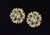 Late 20th Century Pair of Estate Natural 6.40cts Diamond & Emerald Solid 18k Gold Floral Earrings For Sale In Dallas - Image 6 of 13