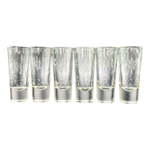 Vintage Crisa Mexico Rare Engraved 1 Oz Shot Glasses - Set of 6