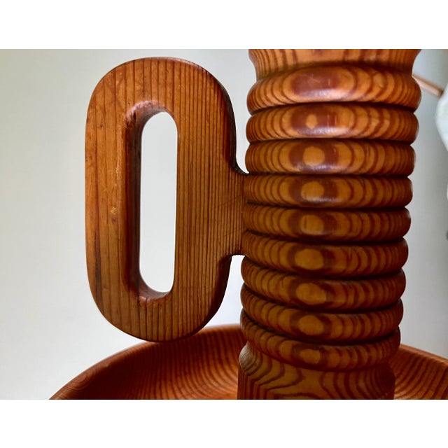 Large Pinewood Mid-Century Swedish Candle Holder For Sale - Image 12 of 12