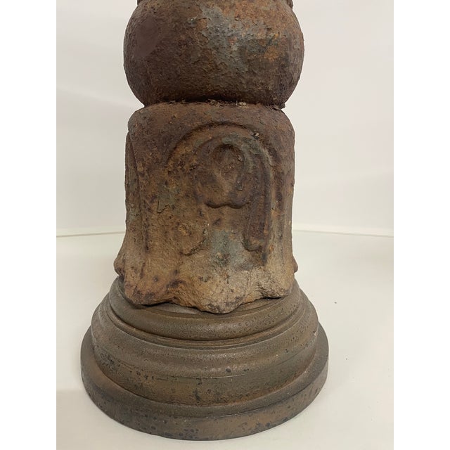Antique Cast Iron Table Lamps—A Pair For Sale - Image 9 of 14