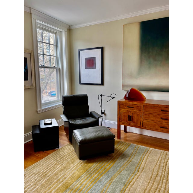 1960s Vitsoe 620 High-Back Swivel Chair and Ottoman in Dark Olive Leather For Sale - Image 11 of 11