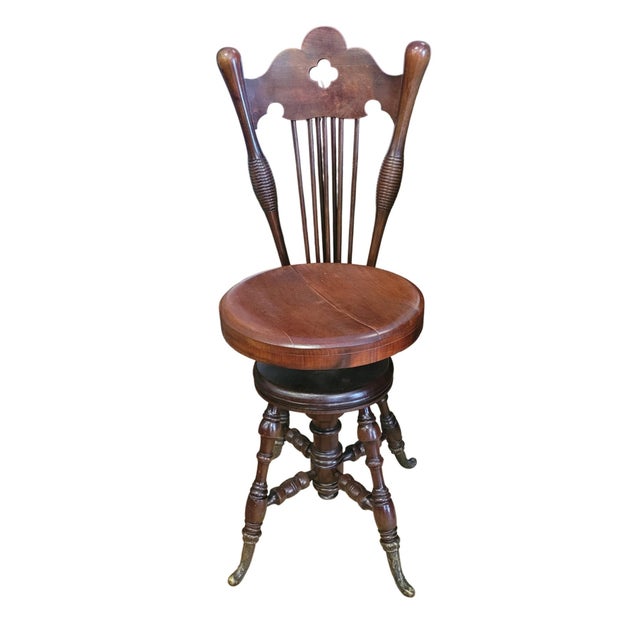 Early 20th Century Fine Antique Adjustable Piano Stool For Sale - Image 9 of 9