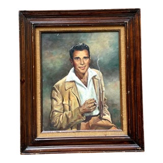 Vintage Framed Figurative Portrait Painting For Sale