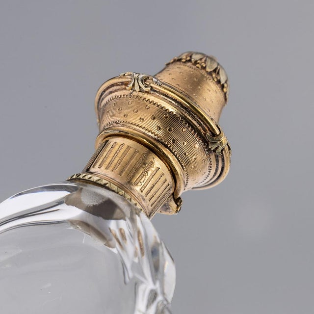 19th Century French 18k Gold Mounted Scent Perfume Bottle, 1890s For Sale - Image 13 of 16