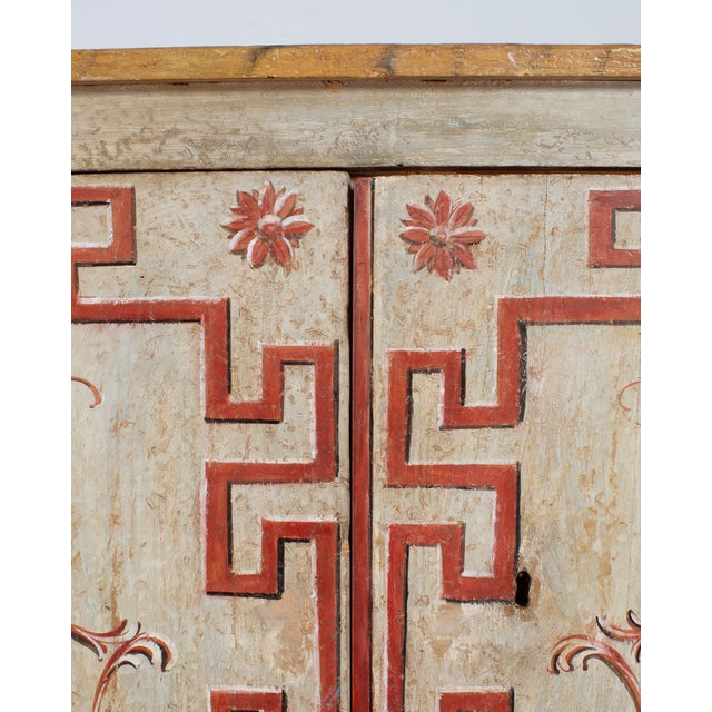Beige Pair of Italian Venetian Faux Marble Top Painted Cabinets For Sale - Image 8 of 18
