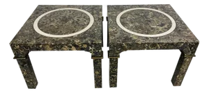 Vintage Marble Side Tables in the Manner of Maitland Smith