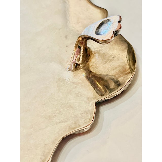 Antique English Footed Silver Plate Salver Tray With Chased Shell Border For Sale - Image 10 of 16