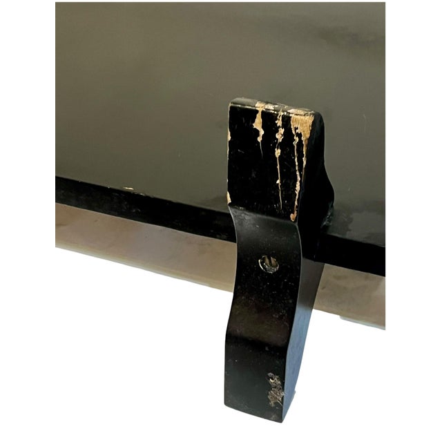 1980’s Art Deco Revival Asian Black and Gold Lacquer Room Divider Fire Screen For Sale - Image 13 of 18