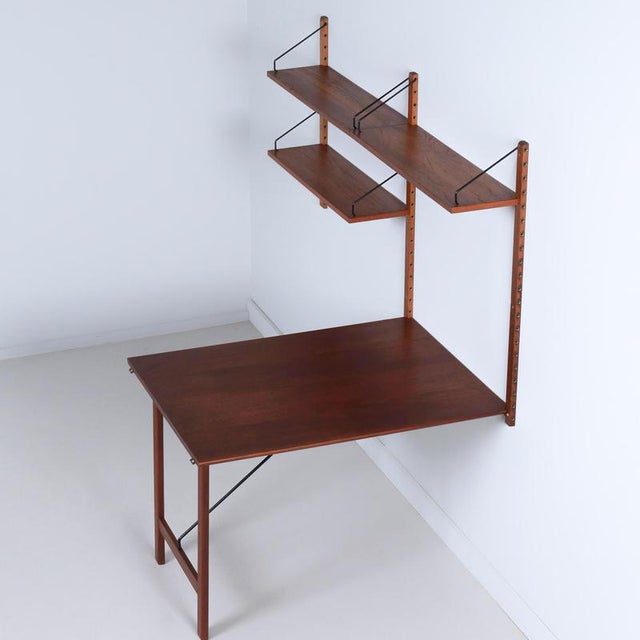 Royal System Wall Unit in Teak with Fold-Out Desk by Poul Cadovius for Cado, 1960s For Sale - Image 6 of 11