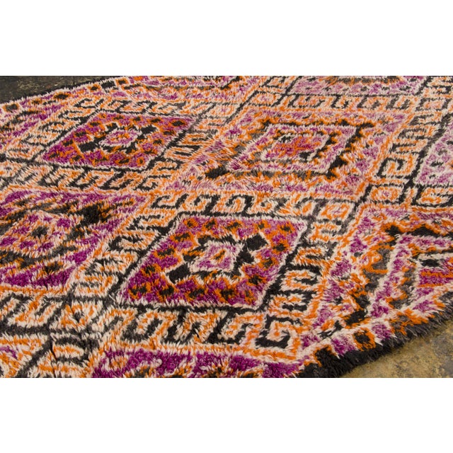 Traditional Vintage Moroccan Berber Rug With Pink & Orange Lattice by Rug & Kilim, 1950-1959 For Sale - Image 3 of 9