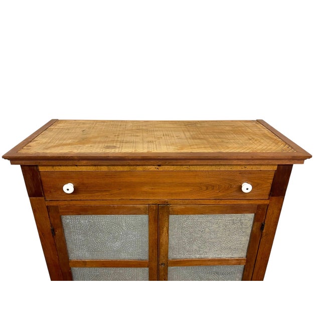 1970s Wood and Metal Pie Cabinet With Fixed Interior Shelves For Sale In Seattle - Image 6 of 13