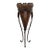 Vintage Tole Metal Floor Planter Jardinière With Leaf Motif For Sale