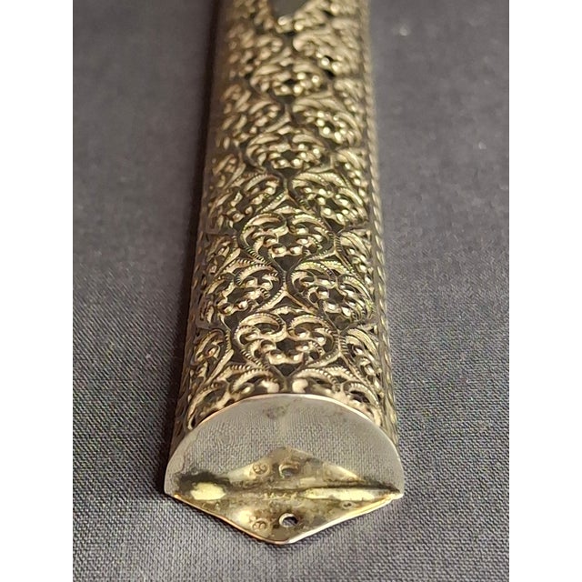 Metal Vintage Bezalel Israel Sterling Silver Filigree Mezuzah Case 925 Judaica 5.25" For Sale - Image 7 of 11