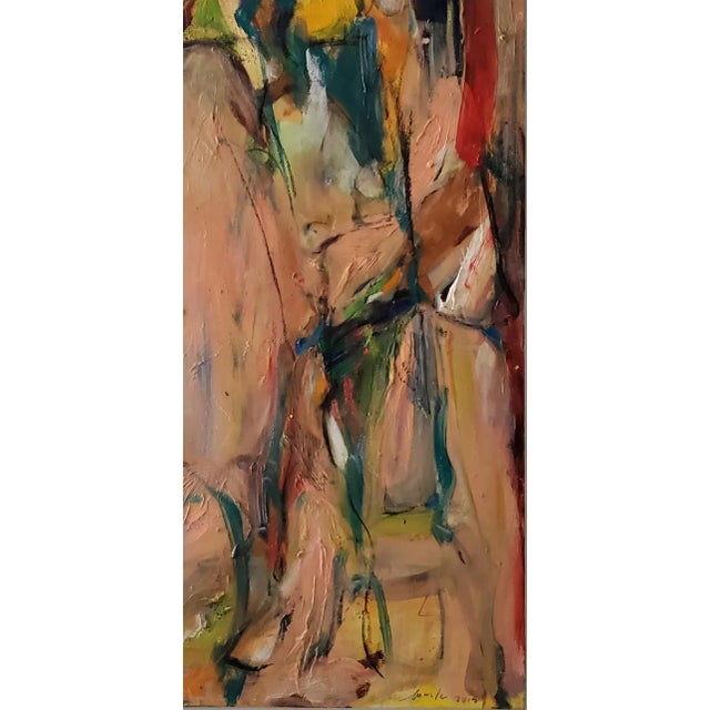 2015 Abstract Expressionist Oil Painting on Canvas "Composition Iv" by Marla Anzalona Ny For Sale - Image 4 of 5
