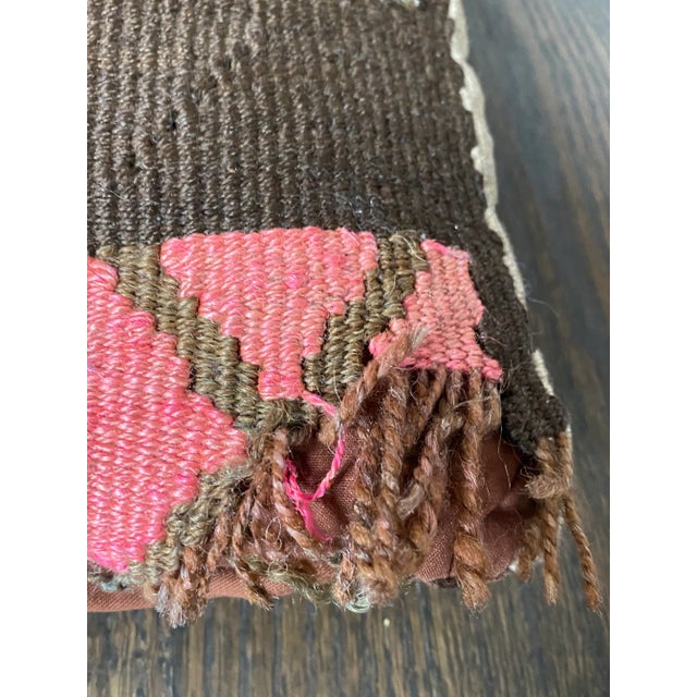 1950s Vintage Turkish Kilim Rug Pillow - 14.5x14.5" For Sale - Image 5 of 8