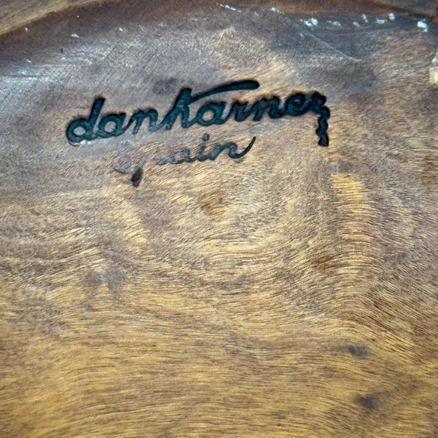 Vintage Spanish Cigar Ashtray in Wood and Crackle Glass For Sale - Image 11 of 12