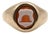 Late 19th Century Victorian 9k Gold Beehive Banded Agate Intaglio Ring, Size 8 For Sale