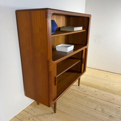 Vintage Teak Bookcase with Tambour Doors from Dyrlund, Denmark, 1960s For Sale - Image 6 of 13