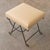 Metal Panoplie Iron Loop Stool, Yellow Linen For Sale - Image 7 of 11