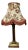 Corinthian Column Brass Table Lamp with Scalloped Linen Shade, 1920s For Sale