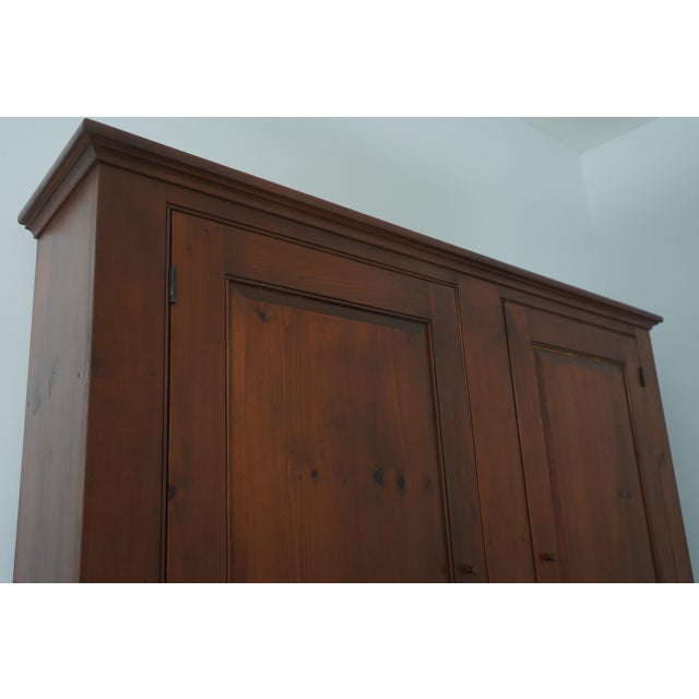 Simms and Thayer Vintage Pine Linen Press Rustic Cupboard Cabinet For Sale - Image 12 of 17