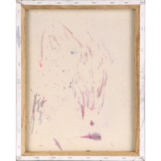 Black Contemporary Abstracted Portrait of a Girl With a Flower For Sale - Image 8 of 8