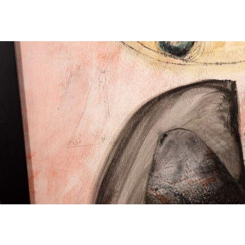 1980s Ray Spave Press Signed Contemporary Abstract Mixed Media Painting on Paper For Sale - Image 5 of 12