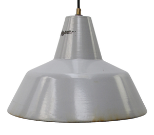 Industrial Dutch Grey Enamel Factory Pendant Light by Philips, Holland