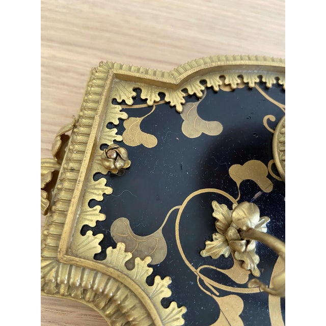 Vintage Imari French Inkpot and Pen Holder For Sale - Image 4 of 7