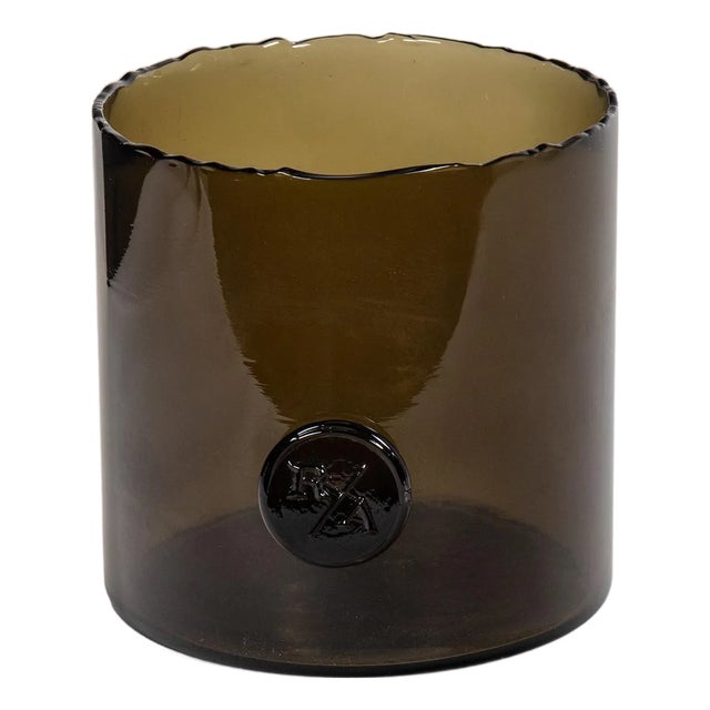 Regina Andrew Monogram Glass Votive Large, Smoke For Sale