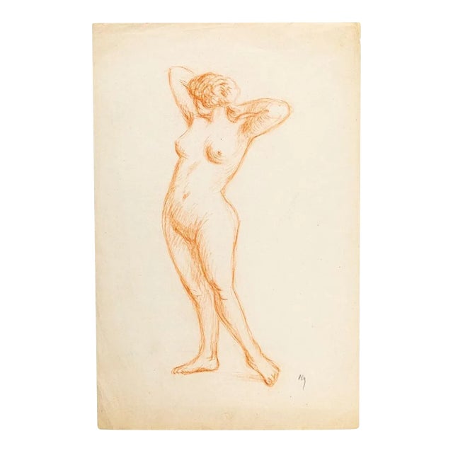 Naked Woman - Original Pencil Drawing Late 19th Century Late 19th Century For Sale