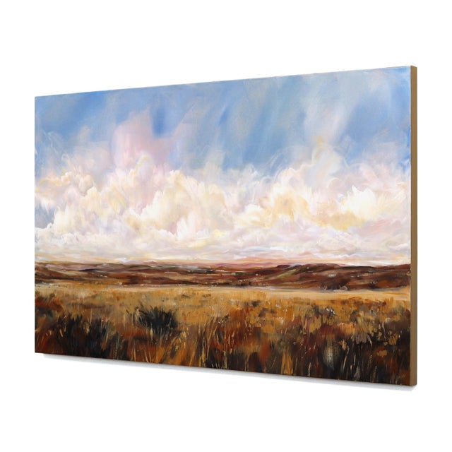 Contemporary Wind in Our Hair - Original Large Atmospheric Rural Landscape Acrylic and Graphite Painting by Jodi Miller For Sale - Image 3 of 9