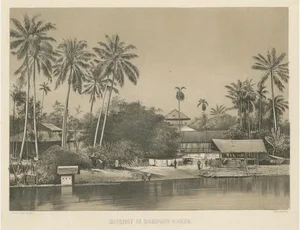 G.L. Klepper, A Mosque in a Kampung Java or Village of Javanese, Indonesia, 1874, Print