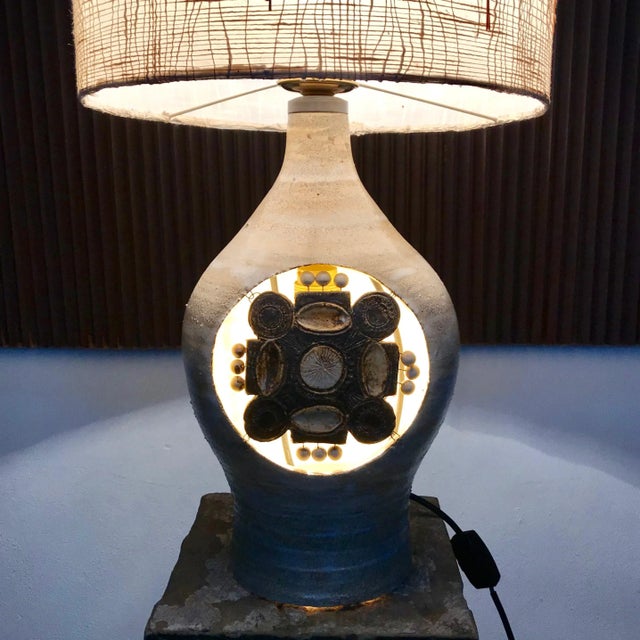 French Ceramic Table Lamp by Georges Pelletier, 1960s For Sale - Image 6 of 16