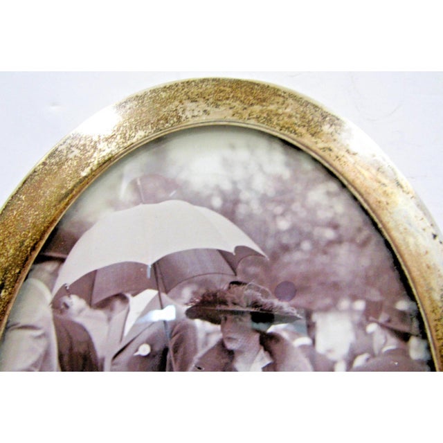 Antique Hallmarked Sterling Silver Oval Picture Frame With Alice Roosevelt Photo For Sale - Image 4 of 13