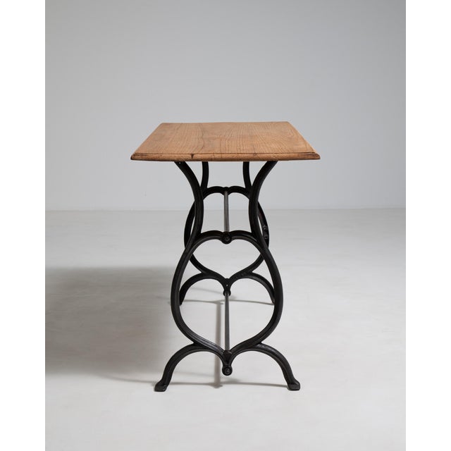 Cast Iron Bistro Table on Casters, Antique, France, Early 20th Century For Sale - Image 12 of 15