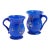 Pair of English Miniature Blue Opaline Blown Glass Mugs, C. 1830 For Sale
