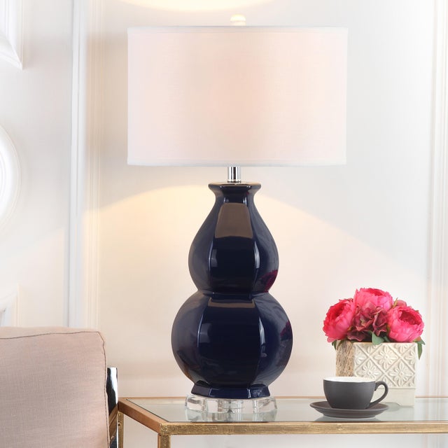 30-Inch H Table Lamp - Navy For Sale - Image 4 of 5