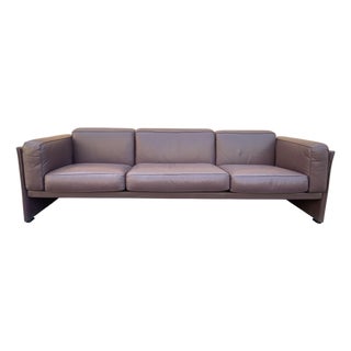 MCM 405 Duc Sofa by Mario Bellini for Cassina in Plum Leather For Sale