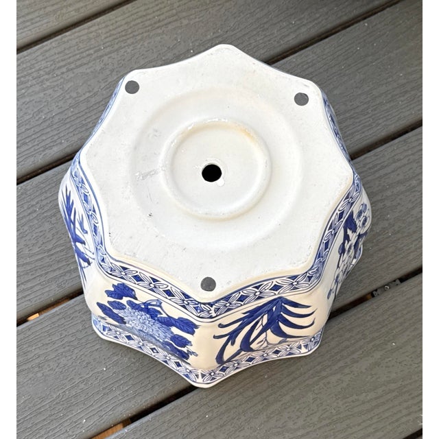 Ceramic Large Blue and White Chinese Porcelain Planter For Sale - Image 7 of 7