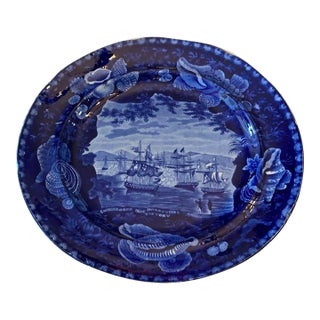 Historical Staffordshire Macdonough’s Victory Dinner Plate, Circa 1825 Nautical For Sale
