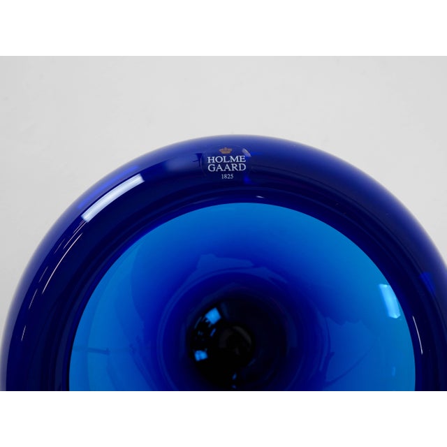 Danish Cobalt Glass Bowl by Per Lütken for Holmegaard, 1960s For Sale - Image 6 of 8