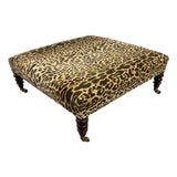 George Smith Standard Style Leopard Ottoman For Sale